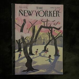 The New Yorker Spring Trees Art Print - Pink & Green April 19 2021